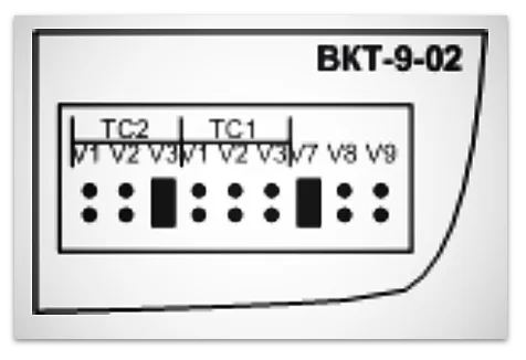 Схема установки перемычки каналов V тепловычислителя ВКТ-9