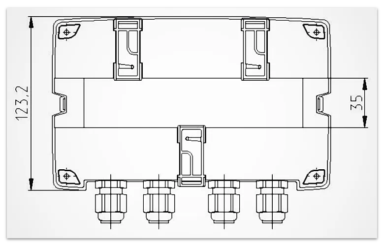 Установочный чертеж тепловычислителя ВКТ-9 (Теплоком)