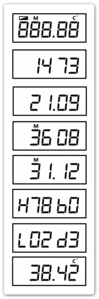 Циклы состояния показаний на дисплее INDIV-X-10 Ридан